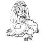 Dibujo para colorear Dibujo De Novia De Preciosos Momentos Para Pintar