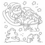 Dibujo para colorear Colorear Viejito Pascuero Con Rudolph Y Un Duendecito
