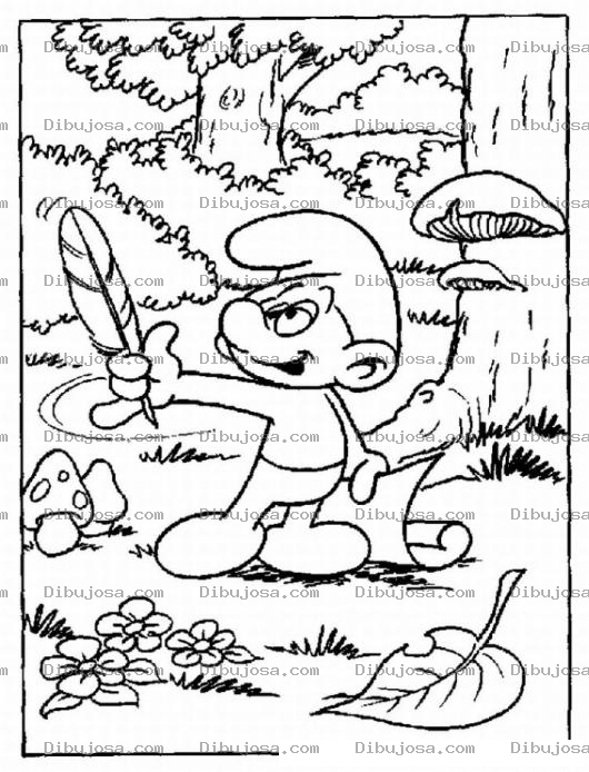 Dibujo para colorear Pintar a Pitufo tontin
