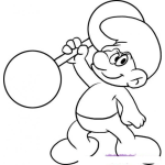 Dibujo para colorear Colorear a Pitufo fortachon