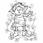 Dibujo para colorear Colorear Duendecito Elfo Enredado Con Luces Navidenas