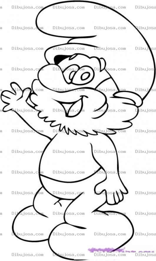 Dibujo para colorear Colorear a papa Pitufo