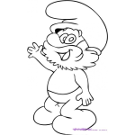 Dibujo para colorear Colorear a papa Pitufo