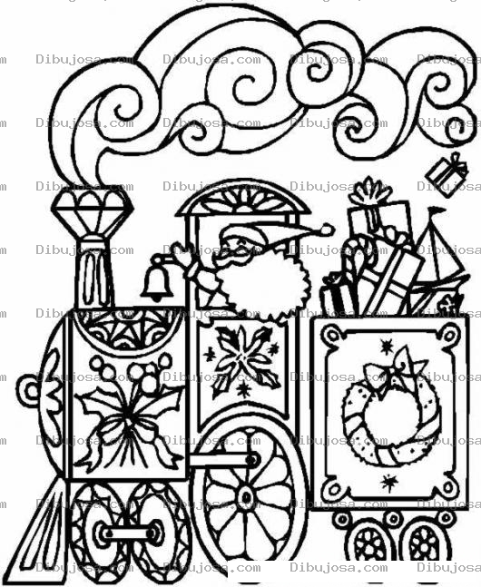 Dibujo para colorear Dibujo Del Tren De Papa Noel Para Colorear