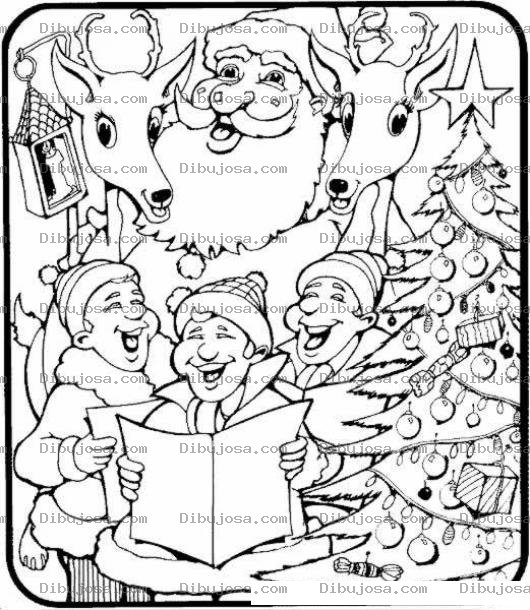Dibujo para colorear Dibujo De Villancicos Navidenos Para Colorear