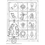 Dibujo para colorear Colorear Ventana Decorada Con Dibujos De Navidad