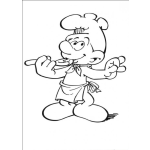 Dibujo para colorear Colorear Pitufo cocinando