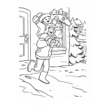 Dibujo para colorear Colorear A Papa E Hijo Jugando En La Nieve Para Navidad