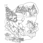 Dibujo para colorear Dibujo De Hermanitos Jugando En Trineo Para Navidad