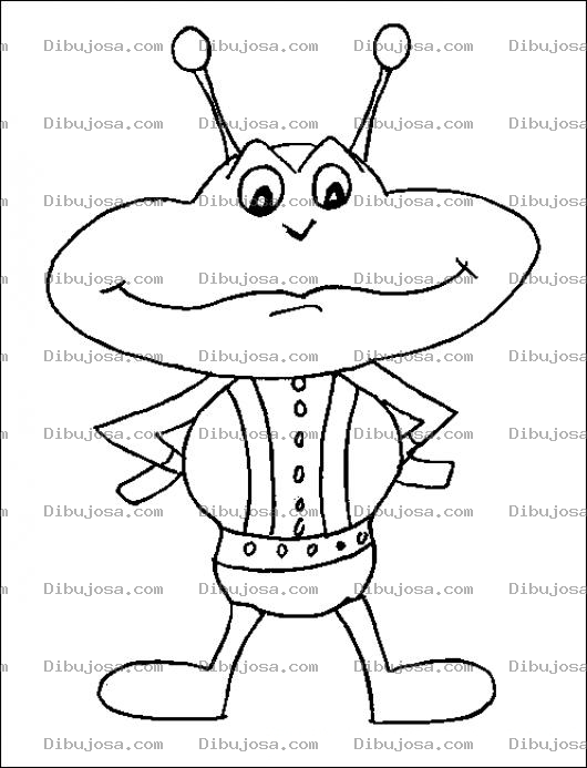 Dibujo para colorear Colorear Marciano Con Dos Antenitas