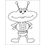 Dibujo para colorear Colorear Marciano Con Dos Antenitas