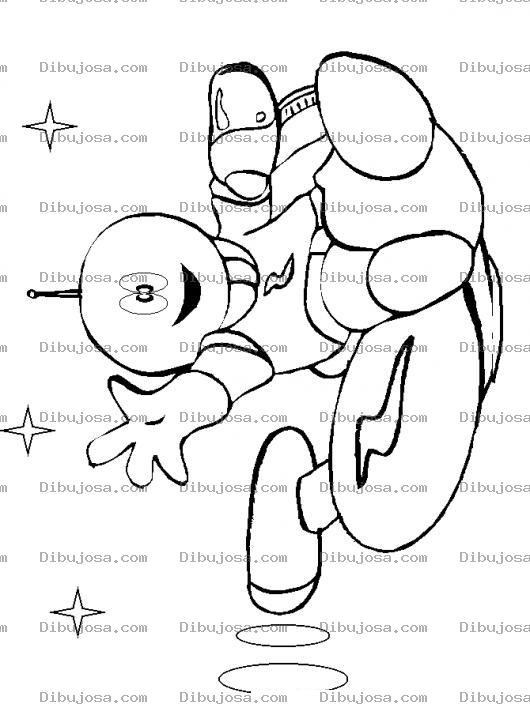 Dibujo para colorear Colorear Marciano En Su Nave Espacial