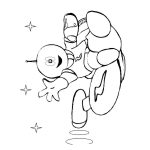 Dibujo para colorear Colorear Marciano En Su Nave Espacial