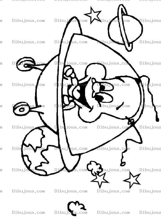 Dibujo para colorear Colorear Ufo En El Espacio