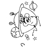 Dibujo para colorear Colorear Ufo En El Espacio