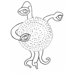 Dibujo para colorear Colorear Pulpo Extraterrestre De 3 Ojos