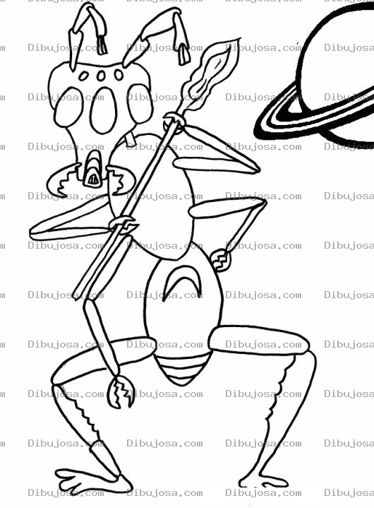Dibujo para colorear Colorear Hormiga Extraterrestre De Saturno