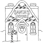 Dibujo para colorear La Casa De Santa Para Colorear