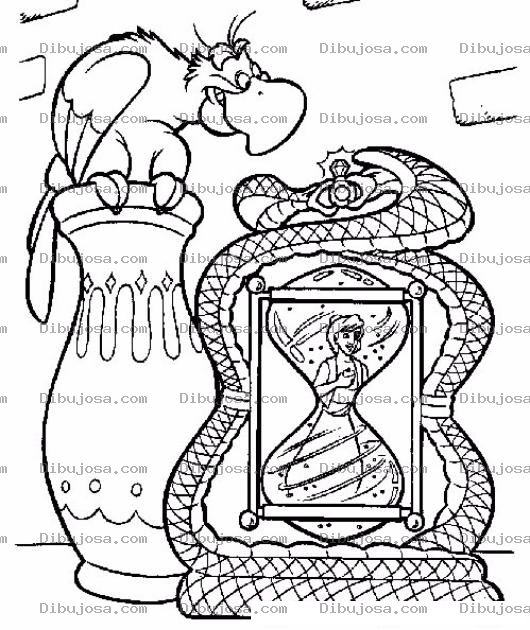 Dibujo para colorear Colorear A Aladino En El Reloj De Arena