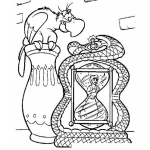 Dibujo para colorear Colorear A Aladino En El Reloj De Arena